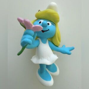 Hallmark Smurfette Ornament with Blue and White Accents